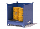 Stackable container with collection tank and three sheet metal sides Gidrolast CLV001