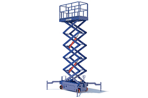 Scissor lift with manual pulling
